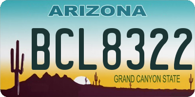 AZ license plate BCL8322