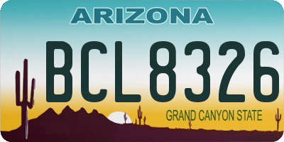 AZ license plate BCL8326