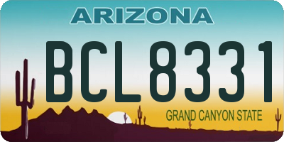 AZ license plate BCL8331