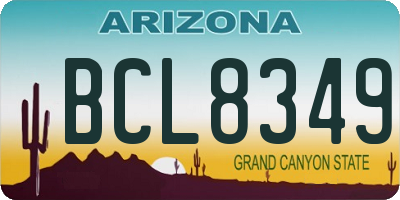 AZ license plate BCL8349