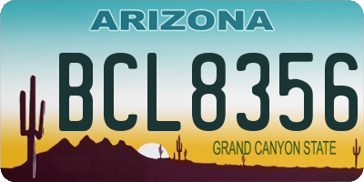 AZ license plate BCL8356