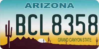 AZ license plate BCL8358