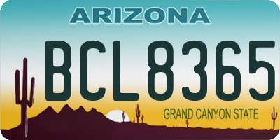 AZ license plate BCL8365