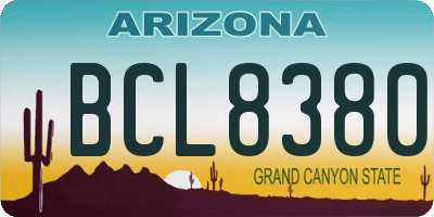 AZ license plate BCL8380