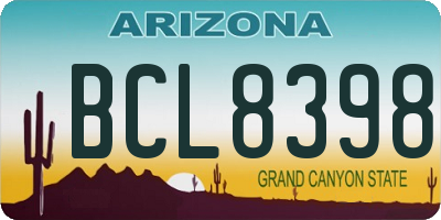 AZ license plate BCL8398