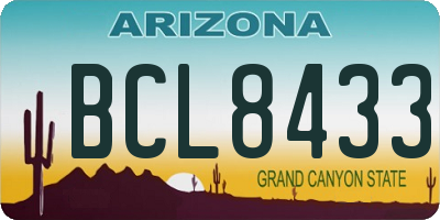 AZ license plate BCL8433