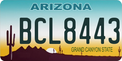 AZ license plate BCL8443