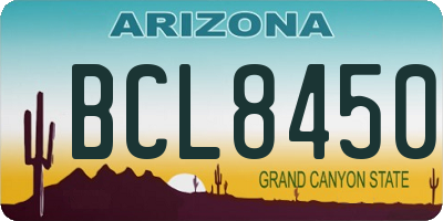 AZ license plate BCL8450