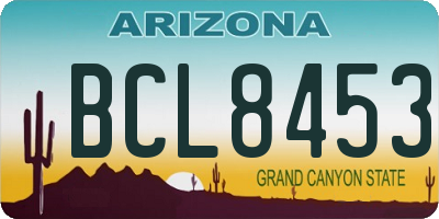 AZ license plate BCL8453