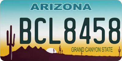 AZ license plate BCL8458