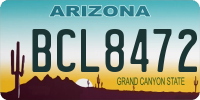 AZ license plate BCL8472