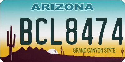 AZ license plate BCL8474