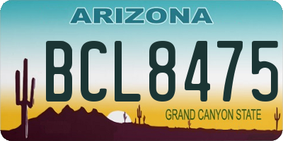 AZ license plate BCL8475