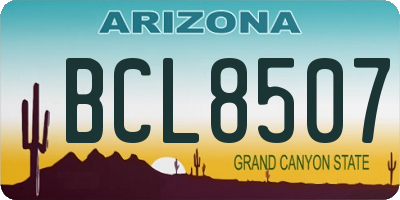 AZ license plate BCL8507