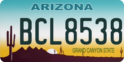 AZ license plate BCL8538