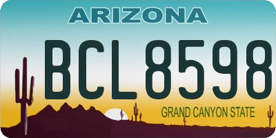 AZ license plate BCL8598