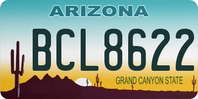 AZ license plate BCL8622