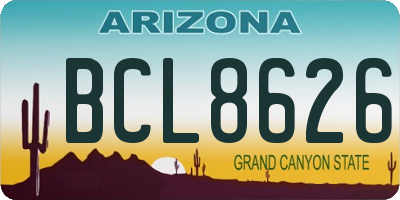 AZ license plate BCL8626