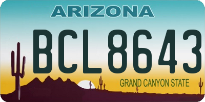 AZ license plate BCL8643