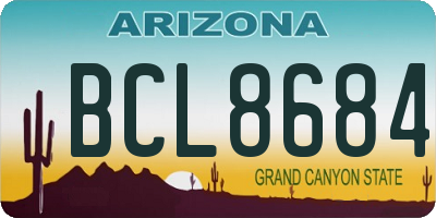 AZ license plate BCL8684