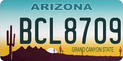 AZ license plate BCL8709