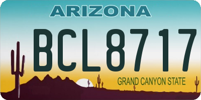 AZ license plate BCL8717