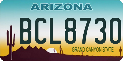 AZ license plate BCL8730