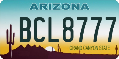 AZ license plate BCL8777