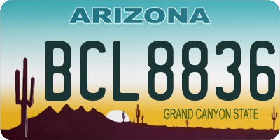 AZ license plate BCL8836