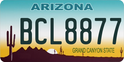 AZ license plate BCL8877