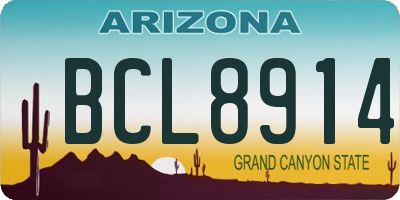 AZ license plate BCL8914