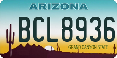 AZ license plate BCL8936