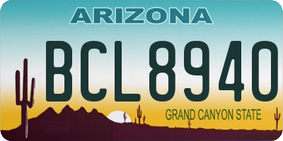 AZ license plate BCL8940