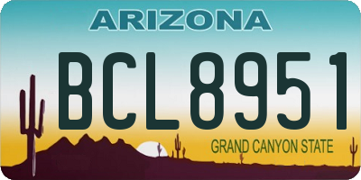 AZ license plate BCL8951