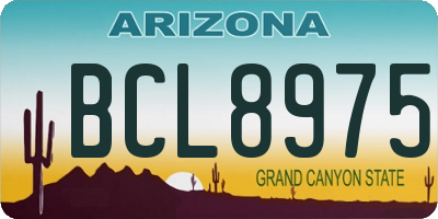 AZ license plate BCL8975