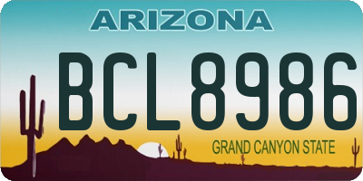 AZ license plate BCL8986