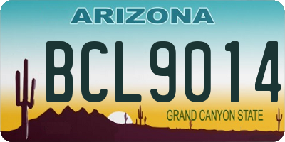 AZ license plate BCL9014