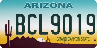 AZ license plate BCL9019