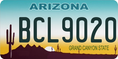 AZ license plate BCL9020