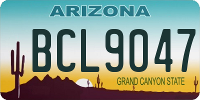 AZ license plate BCL9047