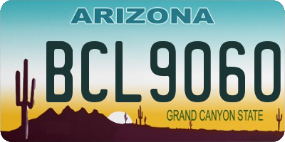 AZ license plate BCL9060