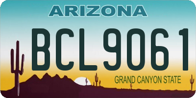 AZ license plate BCL9061