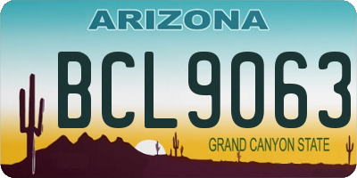 AZ license plate BCL9063