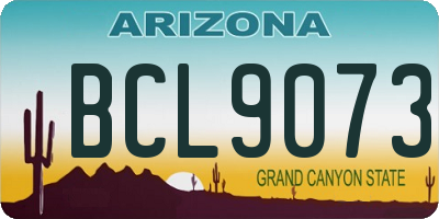 AZ license plate BCL9073