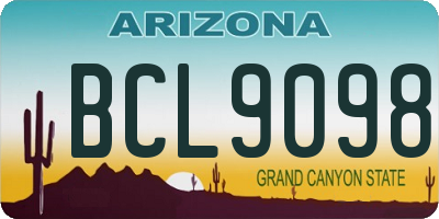 AZ license plate BCL9098