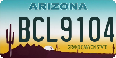 AZ license plate BCL9104