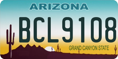 AZ license plate BCL9108