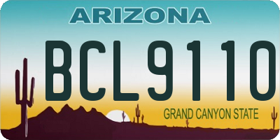 AZ license plate BCL9110