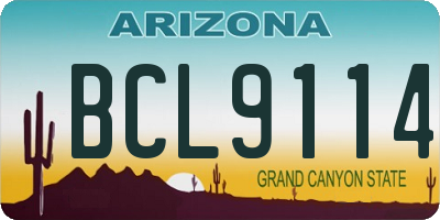 AZ license plate BCL9114