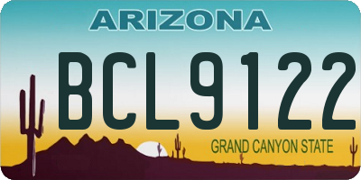 AZ license plate BCL9122